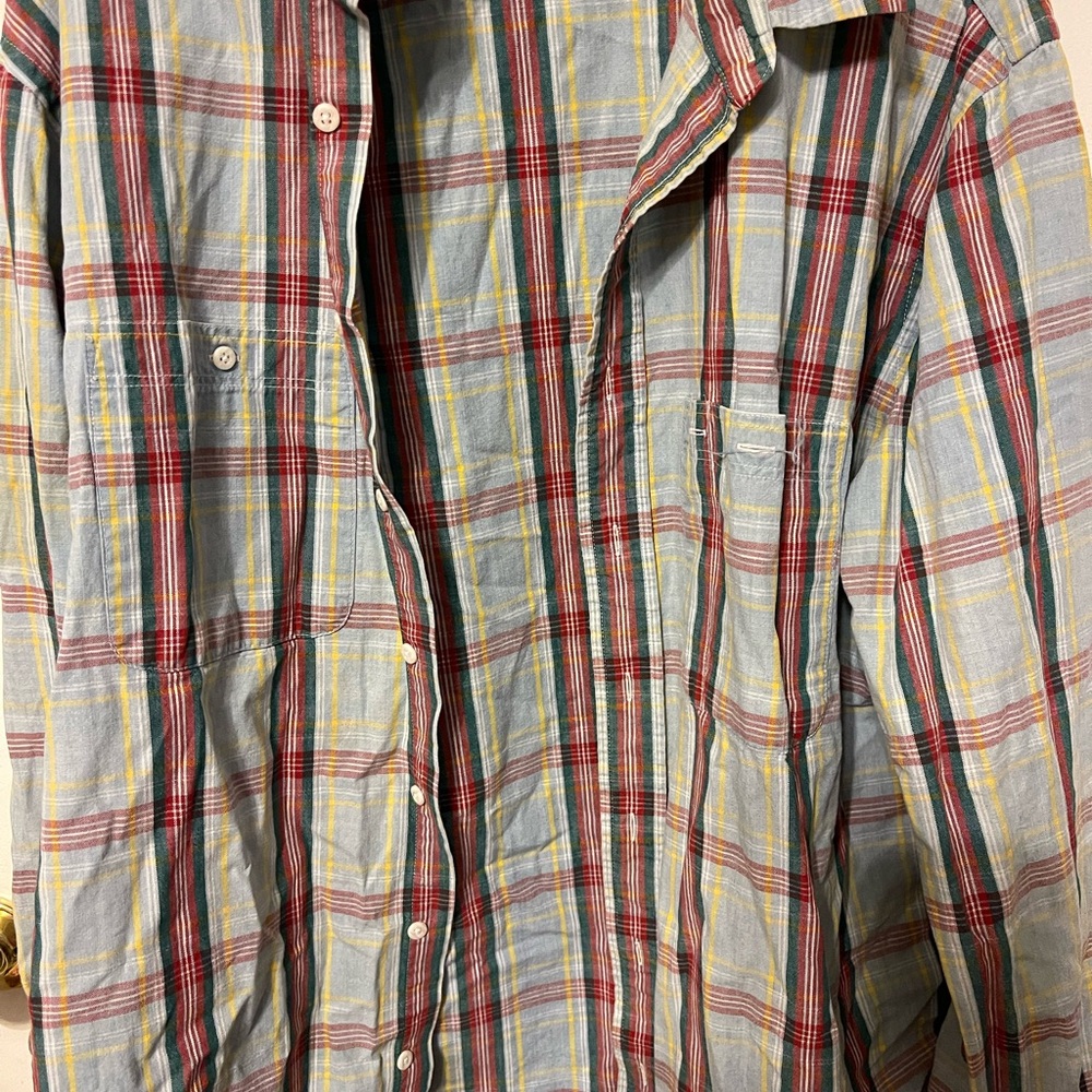 L.L. Bean Multicolor Plaid Casual Button Down Shirt